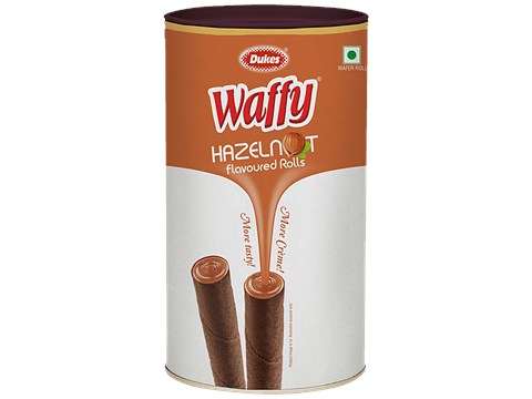 Dukes  Waffy Hazelnut Flavoured Rolls - Creamy, 300 g