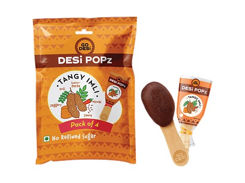 GO DESi Imli Pop Candy - Tamarind with Spicy Memories, All Natural, 4 pcs