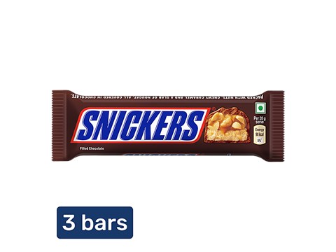 Snickers Peanut Filled Chocolate Bar, 3x40 g