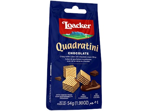 Loacker Quadratini Chocolate Crispy Wafer Cubes, 54 g