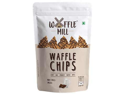 Waffle Mill Waffle Chips - Milk Choco Drizzle, 85 g