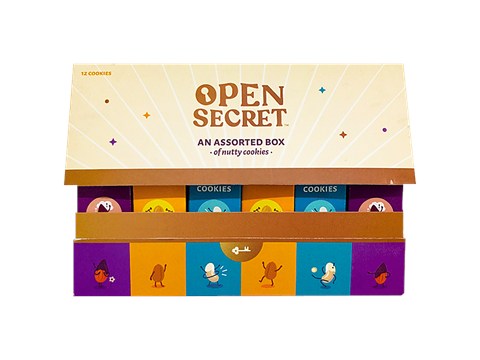 Open Secret Gift Box : Dryfruit Chocolate Nutty Cookies With Almonds, Cashew & Peanuts, 150 g