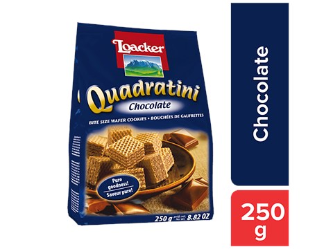 Loacker Quadratini Wafer Cookies - Chocolate, 250 g