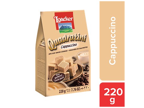 Loacker Quadratini Wafer Cookies - Cappuccino, 220 g