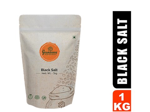 Graminway Black Salt - Natural Minerals Rich Seasoning, Enhances Taste & Flavour, Maintains Electrolytes Balance, 1 kg