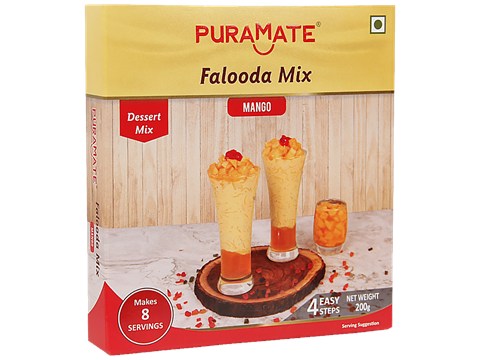 Puramate Falooda Mix - Mango, Used For Making Dessert, 200 g