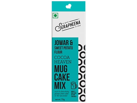 Serapheena Jowar & Sweet Potato Flour Mug Cake Mix - Cocoa Heaven, Gluten-Free, No Preservatives, 70 g