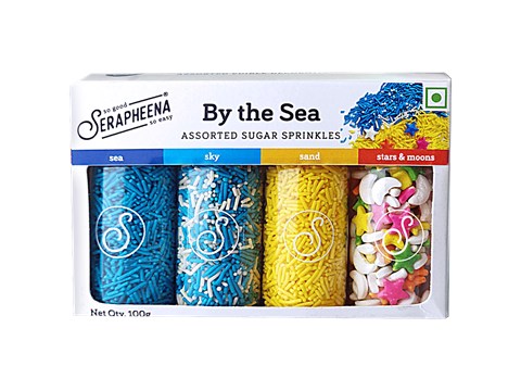 Serapheena By The Sea Sugar Sprinkles - Assorted Colours & Designs, For Cake Decoration, 100 g