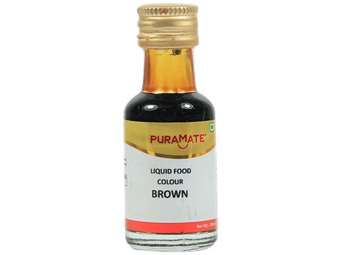 Puramate Liquid Food Colour - Brown, 30 ml