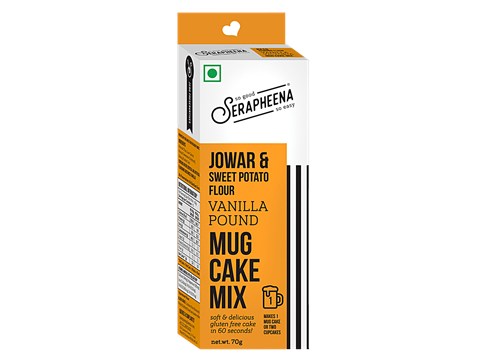 Serapheena Jowar & Sweet Potato Flour Mug Cake Mix - Vanilla Pound, Gluten-Free, No Preservatives, 70 g