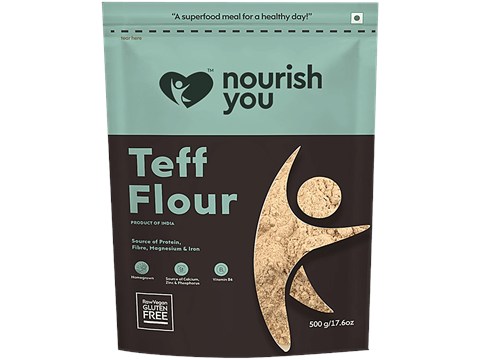Nourish you Gluten Free Teff Flour/Atta, 500 g