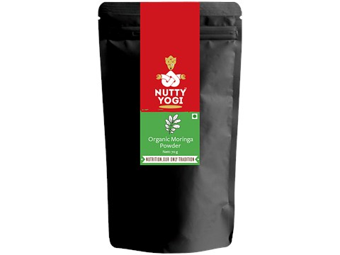 Nutty Yogi Organic Moringa Powder - Pure & Natural, 70 g