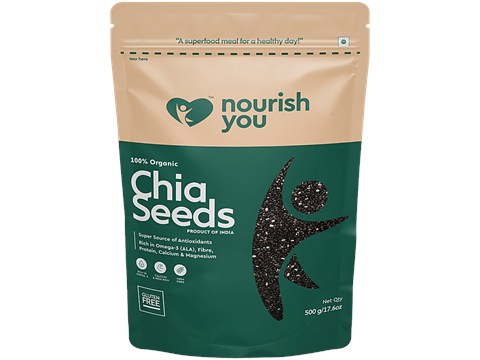 Nourish you Black Chia Seeds - Gluten Free, 500 g