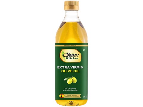 Oleev Kitchen Extra Virgin Olive Oil - Garnishing & Salad Dressing, 500 ml