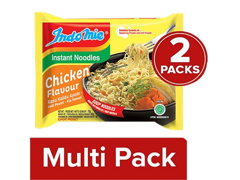 Indomie Instant Soup Noodles - Chicken Flavour, 2x70 g