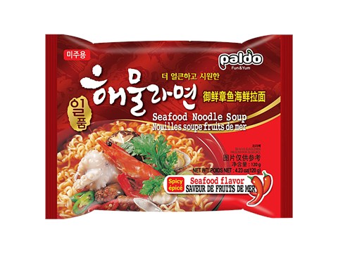Paldo Seafood Korean Noodle Soup - Spicy, 120 g
