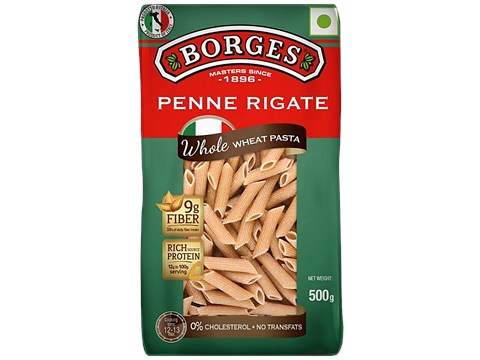 Borges Whole Wheat Pasta - Penne Rigate, 500 g