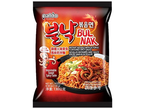 Paldo Bulnak Octopus Flavour Spicy Korean Noodles, 130 g