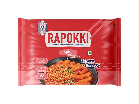 Good Seoul Rapokki Spicy Flavour Korean Ricecake With Ramen, 132 g