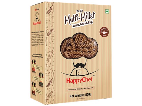 HappyChef Multi-Millet Jowar, Bajra & Ragi Pasta - Spirali, 500 g