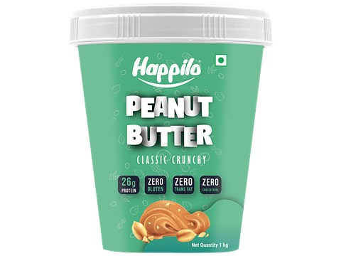 Happilo Classic Peanut Butter - Crunchy, High In Protein, Gluten Free, 1 kg