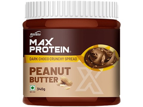 RiteBite Max Protein Max Protein Dark Choco Crunchy Peanut Butter Spread, 340 g