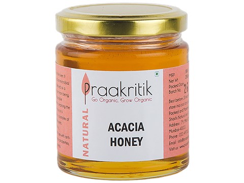 Praakritik Natural Acacia Honey - Pure & Raw, 250 g