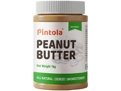 Pintola Peanut Butter - Crunchy, Unsweetened, 1 kg
