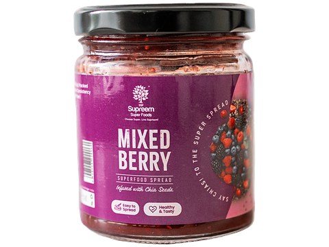 Supreem Super Foods Mixed Berry Spread With Chia Seeds, 200 g