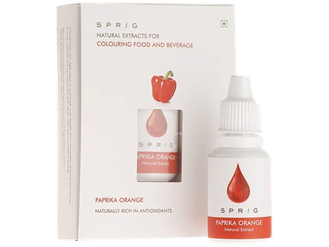 Sprig Plant-Based Food & Beverage Colouring - Natural, Paprika Extract, Orange Red, 15 ml