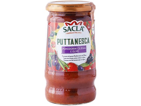 Sacla Puttanesca Pomodroini Ciliegia E Olive, 350 g