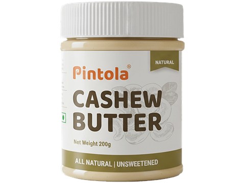 Pintola Cashew Butter - All Natural, Vegan, Gluten & Cholesterol Free, Unsweetened, 200 g