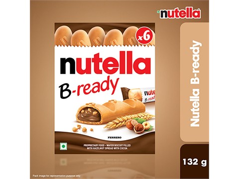 Nutella B-ready Wafer Biscuit Filled With Hazelnut Spread With Cocoa, 132 g