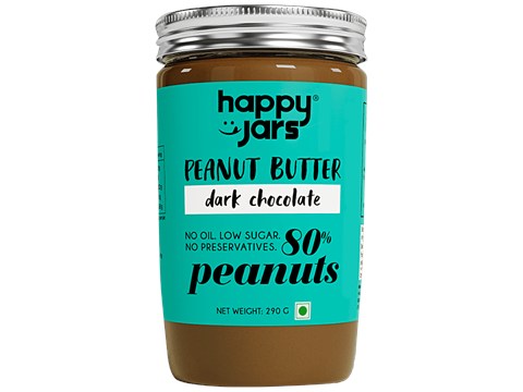 Happy Jars Peanut Butter - Dark Chocolate, 80% Peanut, 290 g