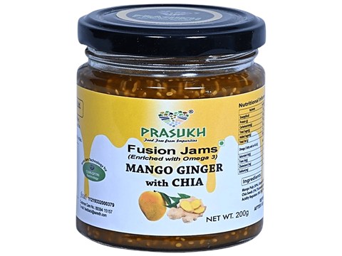 Prasukh Chia Mango Ginger Jam, 200 G