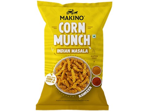 Makino Corn Munch Indian Masala Namkeen, 150 g