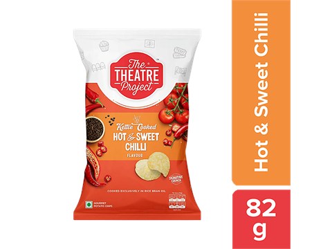 The Theatre Project Kettle Cooked Potato Chips - Hot & Sweet Chilli, 82 g