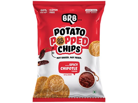BRB Popped Potato Chips - Sweet Chipotle Flavour, 48 g