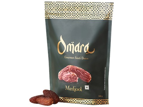 Omara Gourmet Saudi Dates - Medjool, Whole, Rich Flavour, Taste & Texture, 500 g