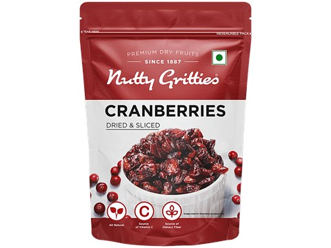 Nutty Gritties Dried & Sliced Cranberries, 200 g