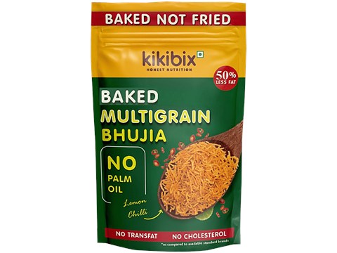 Kikibix Lemon Chilli Baked Multigrain Bhujia, 100 g