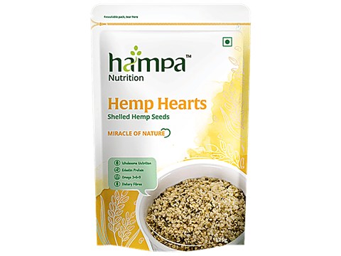 Hampa Nutrition Hemp Hearts Shelled Hemp Seeds, 125 g
