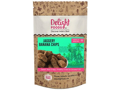 Delight Foods Chips - Keralas Jaggery Banana (Sarkara Varatti), 250 g