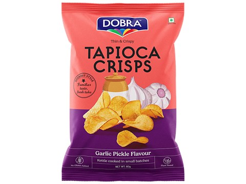 Dobra Garlic Pickle Tapioca Crisps, 60 g