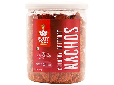 Nutty Yogi Crunchy Beetroot Nachos - High In Fibre, Healthy, Mexican Snack, 100 g