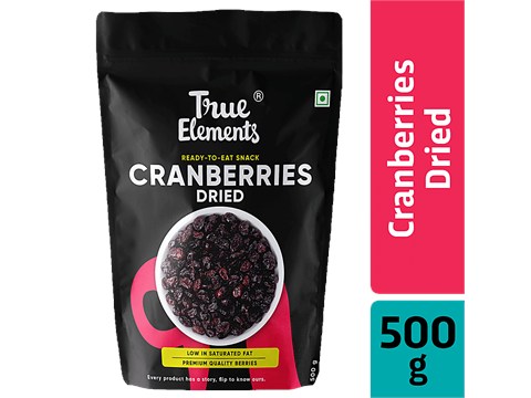 True Elements Dried Whole Cranberries, 500 g