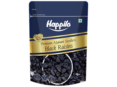 Happilo Premium Seedless Afghani Black Raisins, 500 g