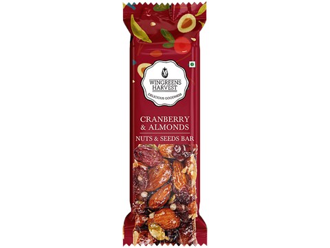 Wingreens Harvest Nuts & Seeds Bar - Cranberry Almond, 30 g