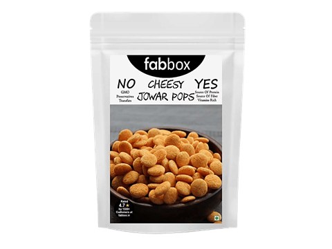 Fabbox Jowar Pops - Cheesy, Healthy Snack, Weight Management, Vegan,Gluten-free, 55 g