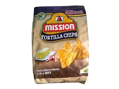 Mission Tortilla Chips - Garlic & Butter, 170 g